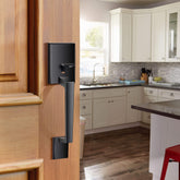 Elemake Black Front Door Handleset with Knob Keyless Entry Door Handle